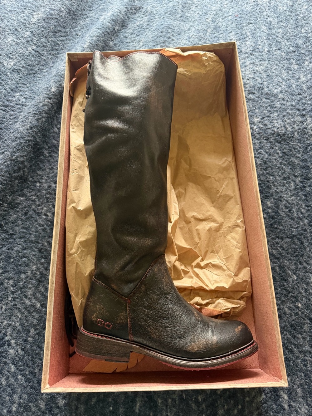 NIB BED|STU Manchester Black Hand Wash Shoe Box Label boot sz 7.5 orig. $395